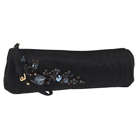 Borsa a Pochette Miu Miu Matelassé Raso Nero Oro Auth 206357A Nero D'oro