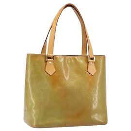 Sac à main LOUIS VUITTON Monogram Vernis Houston Baby Blue M91005 LV Auth ep15961 Bleu clair