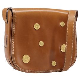 Céline Bolsa de Ombro CELINE em Couro Marrom Dourado Auth ep15959 Marrom Dourado