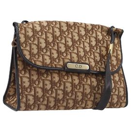 Sac à épaule Christian Dior Trotter Canvas Marron Ton Or Auth gh2408 Marron Autre