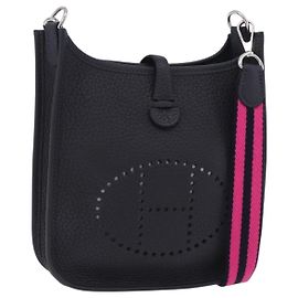 Hermès Borsa HERMES Evelyn TPM Amazon in pelle Taurillon Clemence Nera Auth 203131SM Nero Argento