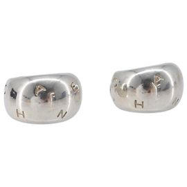 Orecchini CHANEL metallo Silver CC Auth bs37292 Argento