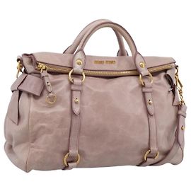 Sac à main Miu Miu Vitellolux 2way Pink Gold Auth 206251M Rose Doré