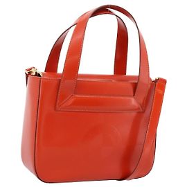 Céline Sac à main CELINE en cuir 2way Orange Gold Auth ka6317A Doré Orange
