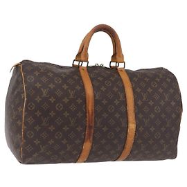 LOUIS VUITTON Monogram Keepall 50 Boston Bag M41426 LV Auth 200517 Monogramma