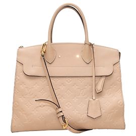 Borsa Louis Vuitton MM con manico superiore Beige Beige