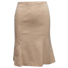 Valentino Garavani Beige Valentino Wool & Angora-Blend Fluted Skirt Size IT 38 Beige