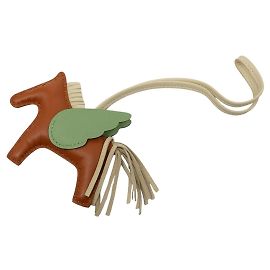 Portachiavi Hermès GriGri Rodeo Pegasus PM in pelle di agnello Milo e Swift, Marrone Marrone