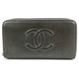Chanel Vintage Timeless Zip Leather Metálico