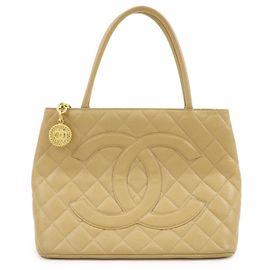 Chanel Medallion Quilted Lambskin Beige