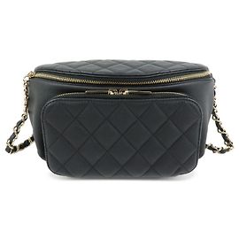 Chanel Business Affinity Waist Quilted Caviar Medium Black