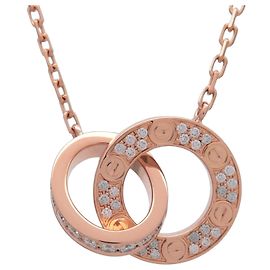 Cartier Love Interlocking Pave 18K Rose Gold and Diamonds Rosa