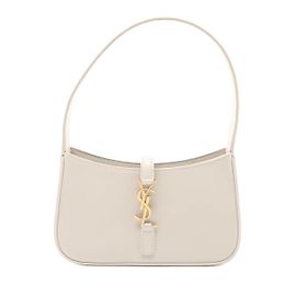 Autre Marque Saint Laurent Le 5 a 7 Hobo Leather Mini Beige
