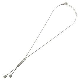 Pingente Logo Christian Dior em metal com cristal Prata