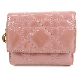 Christian Dior Lady Dior Cannage Quilt Leather Mini Rosa