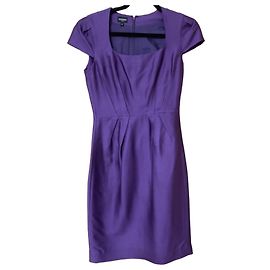Hobbs London Purple Silk Wool Blend Sheath Dress Purple