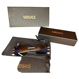 Versace Sonnenbrille Silber Blau