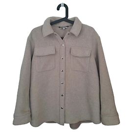 Autre Marque Sobrecamisa beige de mezcla de lana Beige