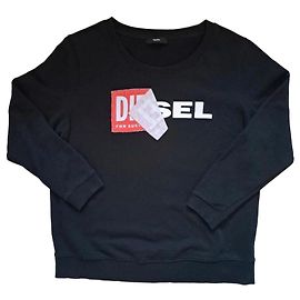 Sweatshirt Diesel noir avec logo Noir