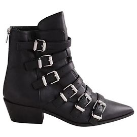 Botas de cuero negras con hebillas Zadig & Voltaire Negro