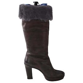 Stivali Santoni in pelle marrone Marrone