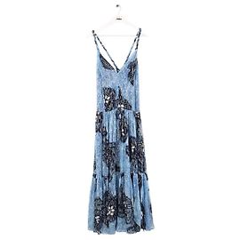 Ulla Johnson Kleid aus blauer Seide Blau