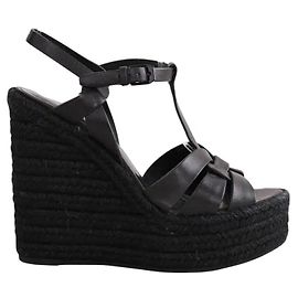 Autre Marque Sandales Saint Laurent en cuir noir Noir