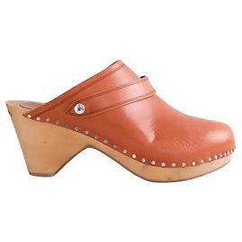 Zoccoli Isabel Marant in pelle marrone Marrone