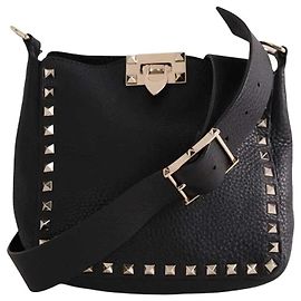Valentino Bolso de hombro Stud negro Negro