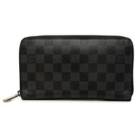 Louis Vuitton Damier Graphite Zippy Organizer Lange Geldbörse Schwarz Schwarz