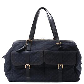 Borsa a tracolla Louis Vuitton Claudine Mini Lin Monogram in Navy Blue M42321 Blu navy