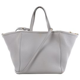 Céline CELINE Folded Cabas Small Tote 2Way Handbag in Light Gray Grey