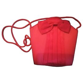 Autre Marque Borsa in raso rosso Rodor con fiocco Rosso