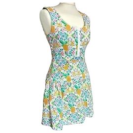 Manoush Vestido Collector Reverse Esanar Pineapple Ananas TXS/S Rosa Branco Azul Verde Laranja Amarelo