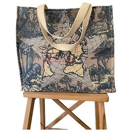 Christian Dior Beauté Saco Cabas Toile de Jouy Marrom Azul Multicor Bege
