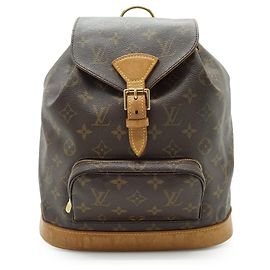 Louis Vuitton Vintage Monogram Canvas Montsouris MM Backpack Bag Brown