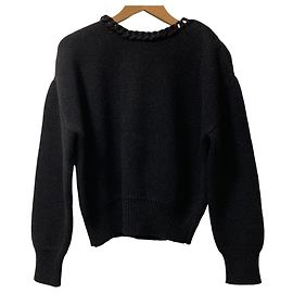 Bottega Veneta Chain Neck Wool Knit Sweater Black