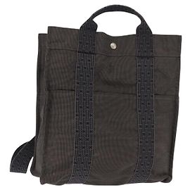 Hermès Sac à dos Hermes Her Line en toile gris argent, authentique 145996 Autre
