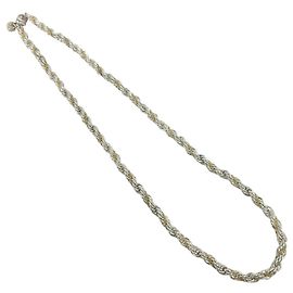 Autre Marque Tiffany Vintage Twist Rope Necklace Silvery Golden