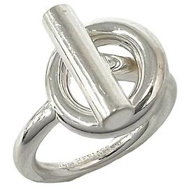 Hermès Hermes Echappé Band Ring Silvery