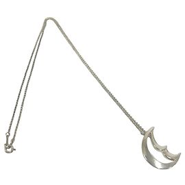 Autre Marque Tiffany Vintage Crescent Moon Halskette Silber
