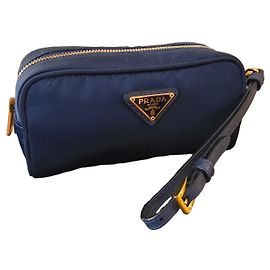Borsellino da polso Prada in nylon blu Blu