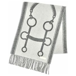 Hermès Estola de cachemira Hermes en gris Castaño
