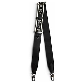 Louis Vuitton 2024 Logo Jacquard Leather Shoulder Strap Black White
