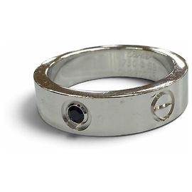 Cartier White Gold Sapphire Band Ring Golden