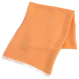 Hermès Estola reversible de seda Hermes Rosa Naranja