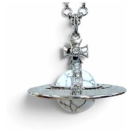 Vivienne Westwood Orb Small Howlite Halskette Silber Weiß