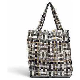 Hermès Sac cabas HERMES Silky Pop Bolduc Check Leather Buffle Skipper Noir