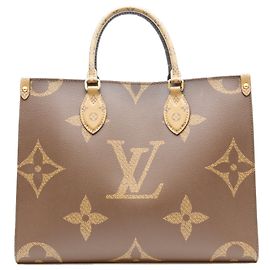 Bolsa de Ombro Louis Vuitton Giant Monogram Reverse OnTheGo MM Marrom