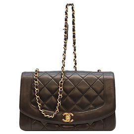 Borsa a tracolla Chanel A01165 Diana 25 in pelle d'agnello nera Nero